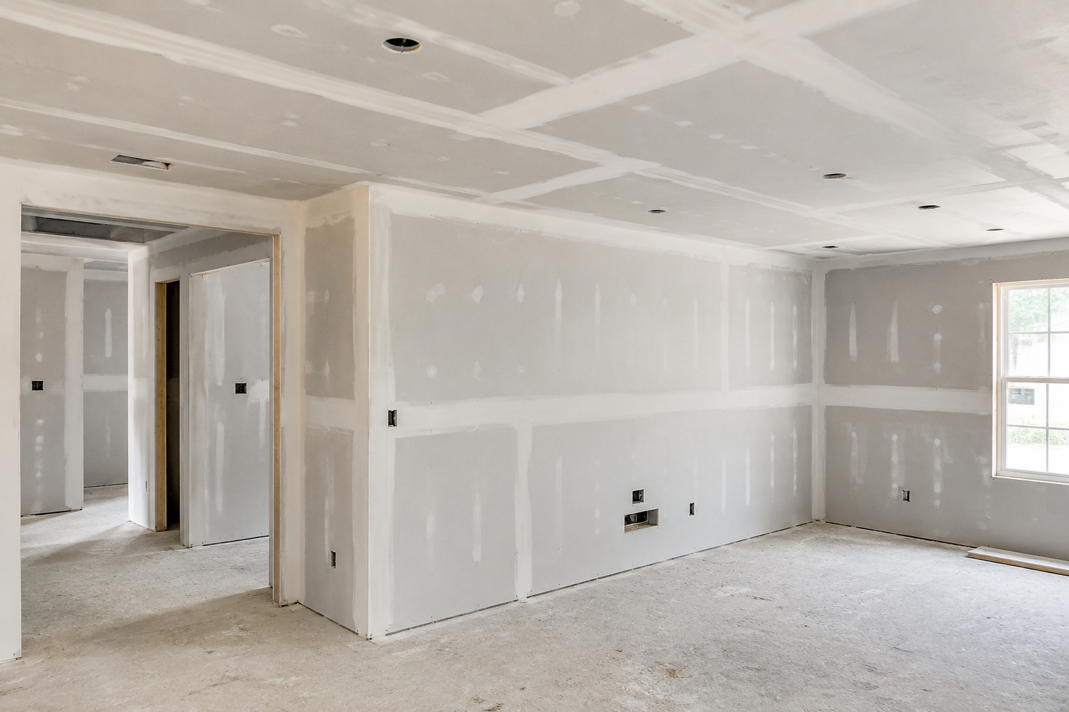 Drywall hole being patched
